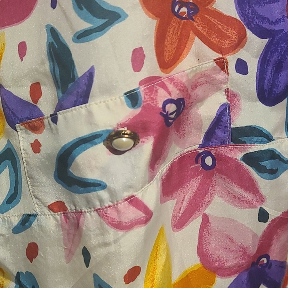 Vintage 100% silk tunic floral dress - Picture 7 of 12